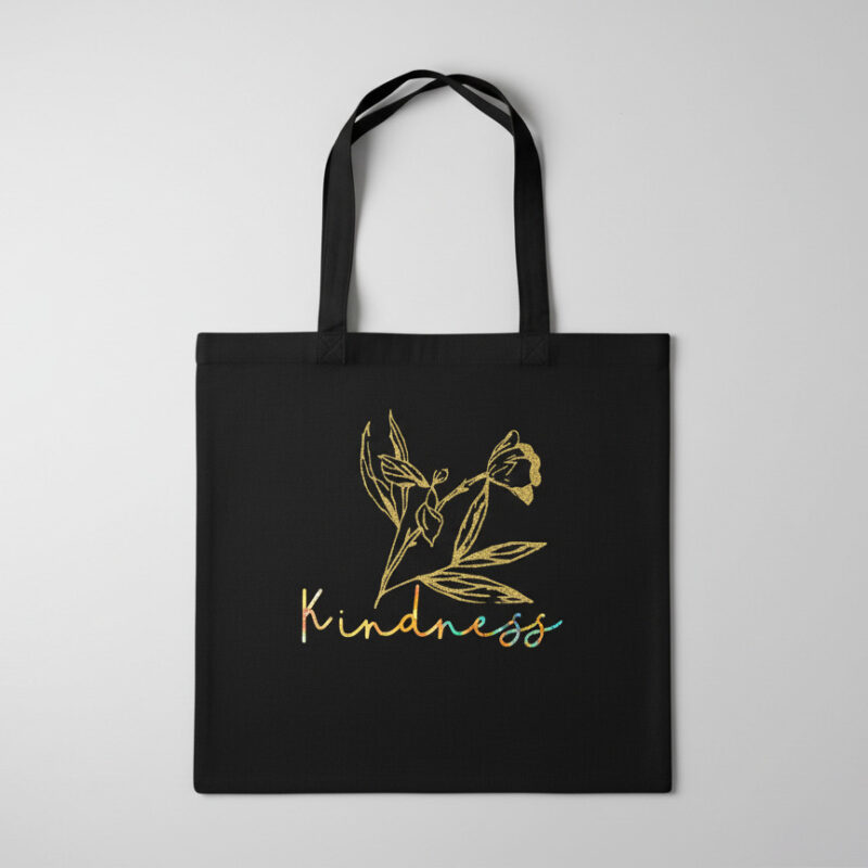 flowery kindness tote bag