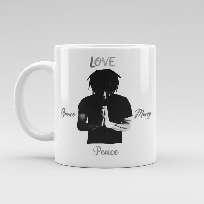 peace pray love mug 2 john 1:3 scripture (design 18a)