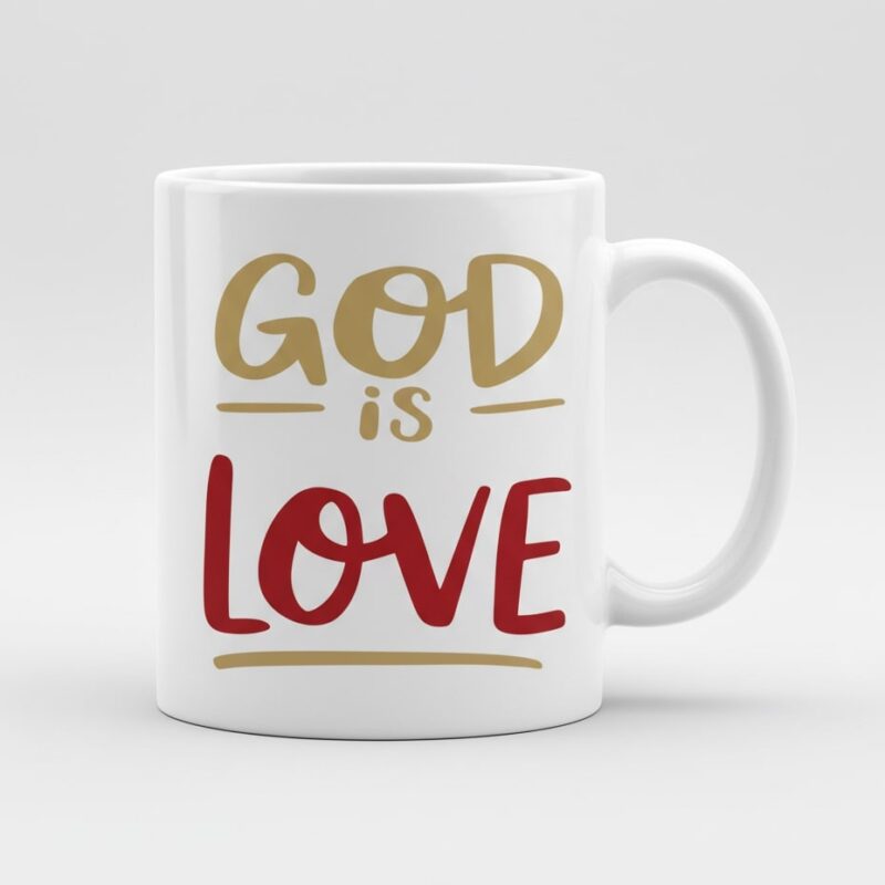 god is love mug – 1 john 4:8 scripture design (design 11a)