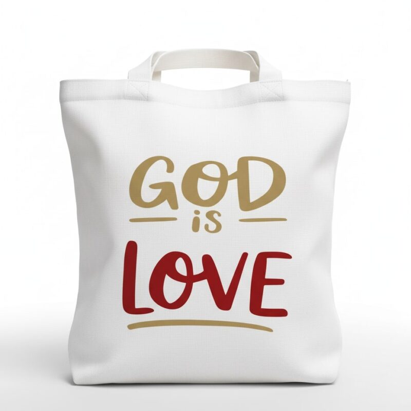 11a god is love flatlaystyle totebag white