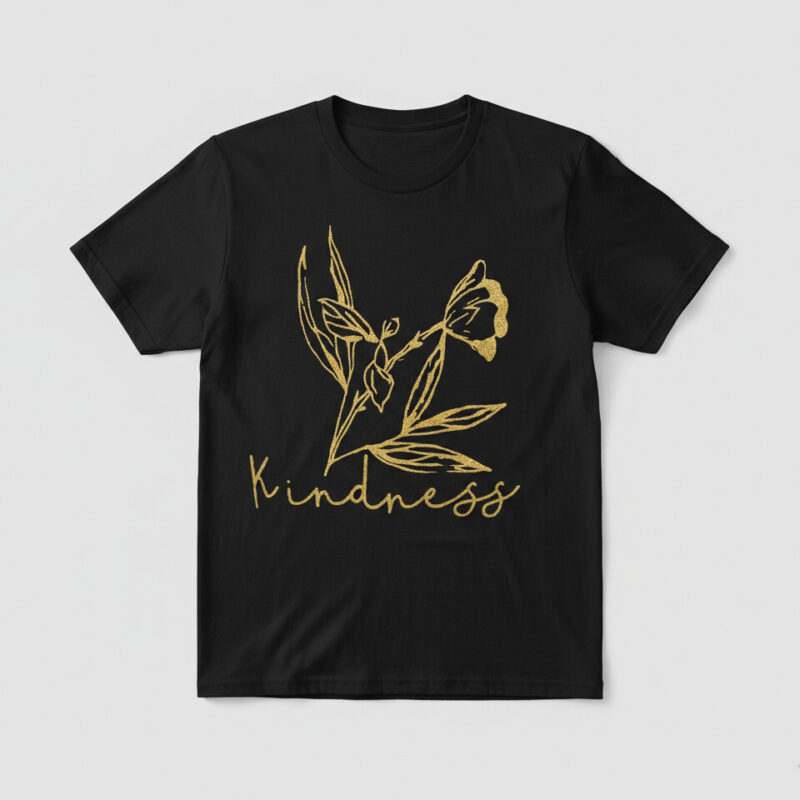 1e flowery kindness fls t shirt black