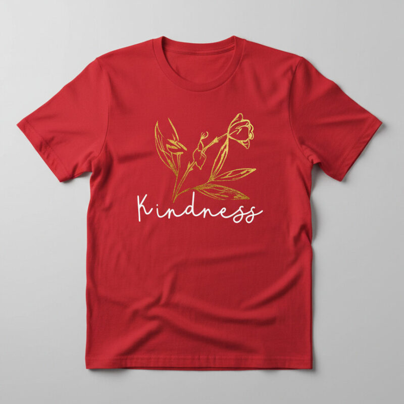 1f flowery kindness fls t shirt red